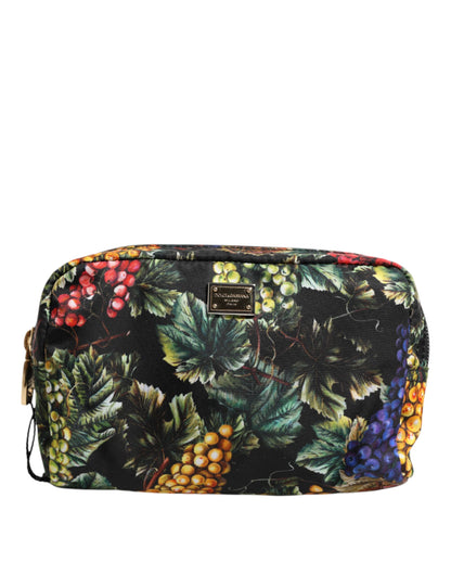 Dolce &amp; Gabbana Clutch mit mehrfarbigem Traubendruck und Logo-Plakette