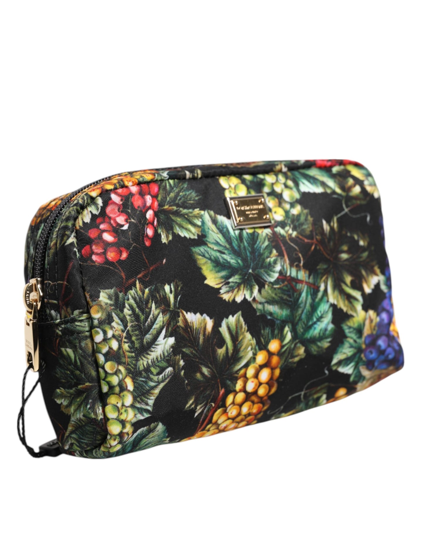 Dolce &amp; Gabbana Clutch mit mehrfarbigem Traubendruck und Logo-Plakette