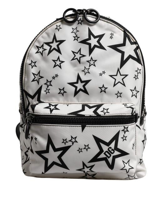 Dolce &amp; Gabbana – Reiserucksack aus Nylon mit DG-Sternen-Print, Weiß