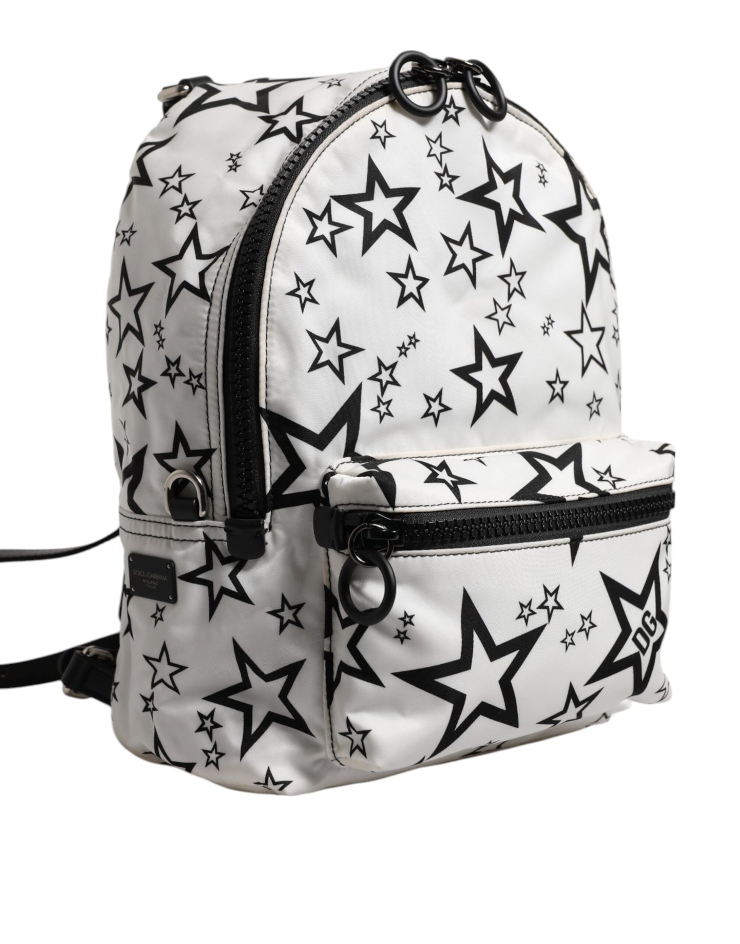 Dolce &amp; Gabbana – Reiserucksack aus Nylon mit DG-Sternen-Print, Weiß