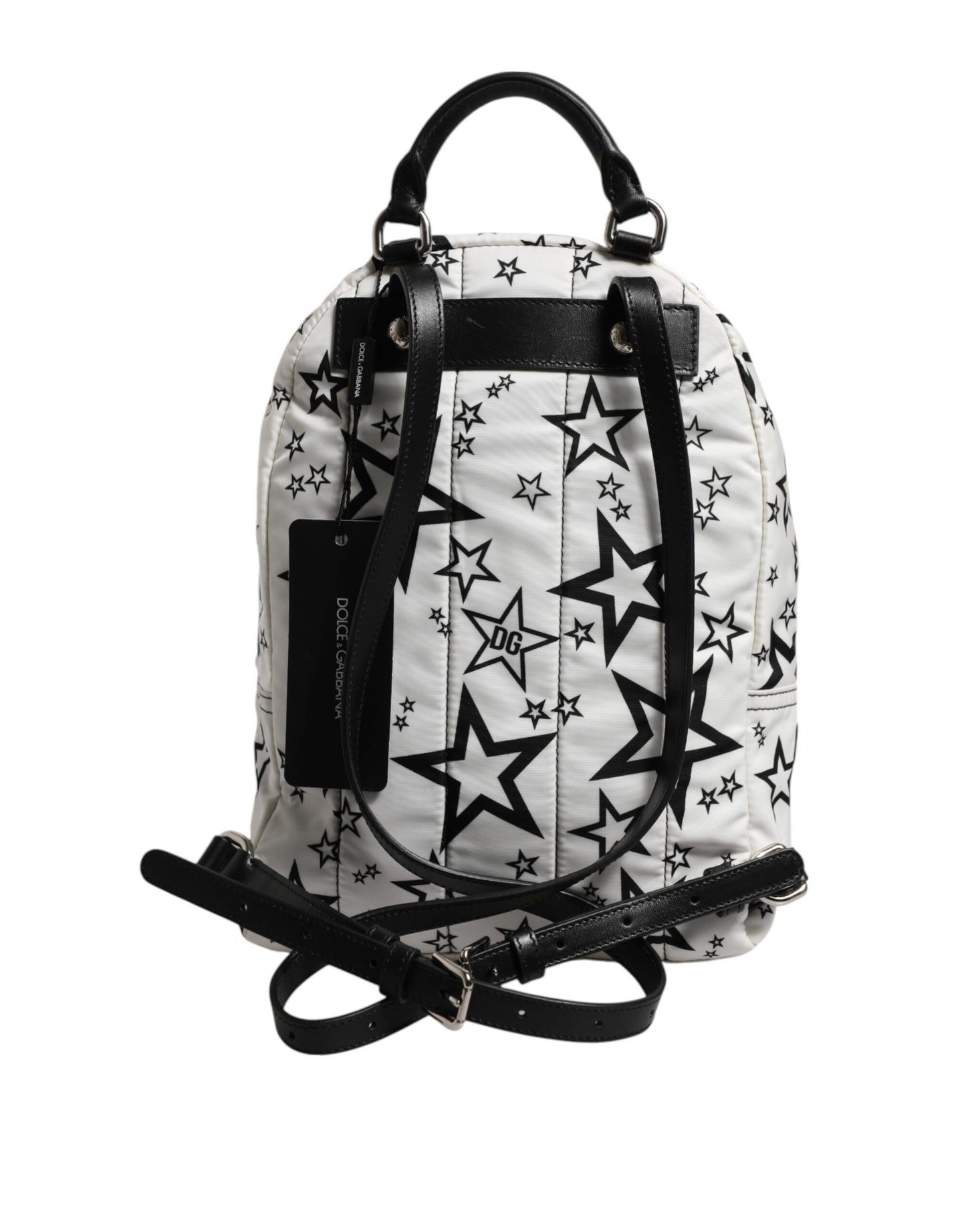 Dolce &amp; Gabbana – Reiserucksack aus Nylon mit DG-Sternen-Print, Weiß