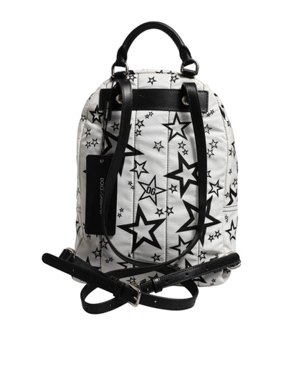 Dolce &amp; Gabbana – Reiserucksack aus Nylon mit DG-Sternen-Print, Weiß