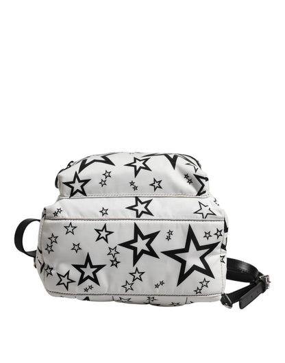 Dolce &amp; Gabbana – Reiserucksack aus Nylon mit DG-Sternen-Print, Weiß