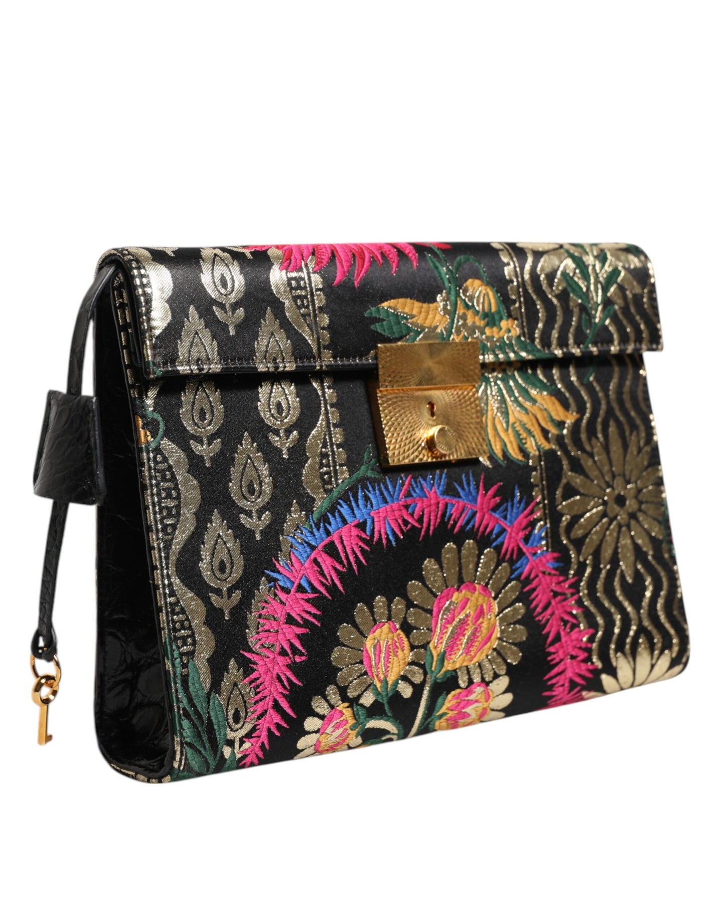 Dolce &amp; Gabbana – Mehrfarbige Aktentasche aus Jacquard mit Blumenmuster