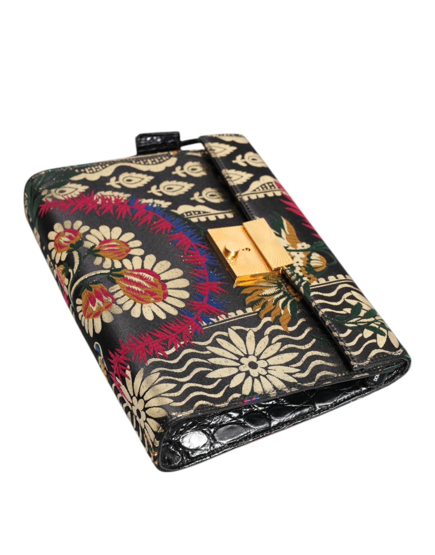 Dolce &amp; Gabbana – Mehrfarbige Aktentasche aus Jacquard mit Blumenmuster