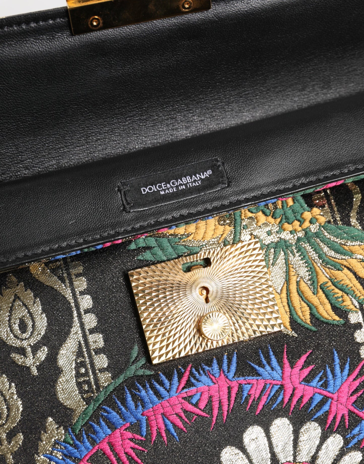 Dolce &amp; Gabbana – Mehrfarbige Aktentasche aus Jacquard mit Blumenmuster