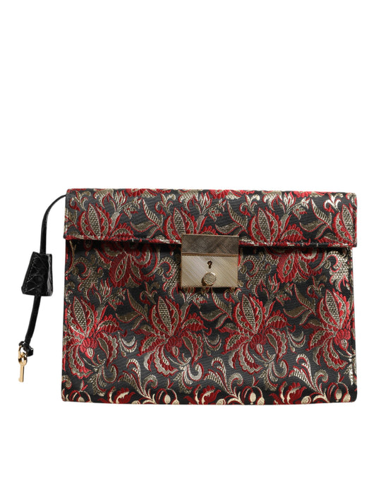 Dolce &amp; Gabbana – Mehrfarbige Aktentasche aus Jacquard mit Blumenmuster