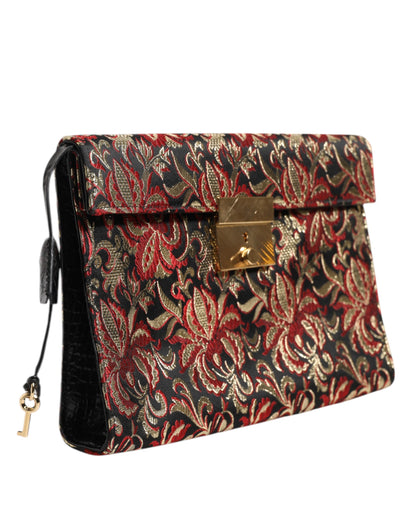 Dolce &amp; Gabbana – Mehrfarbige Aktentasche aus Jacquard mit Blumenmuster