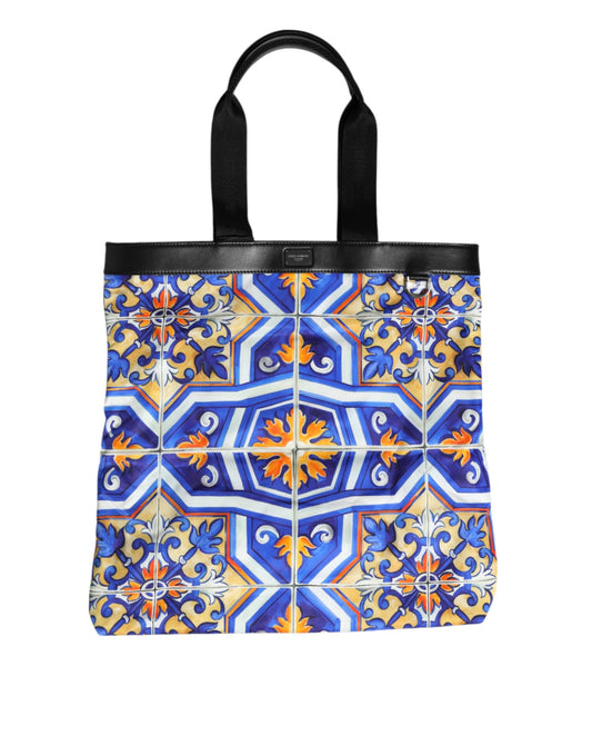 Dolce &amp; Gabbana Mehrfarbige Maiolica-Print-Tragetasche mit Schultergurt