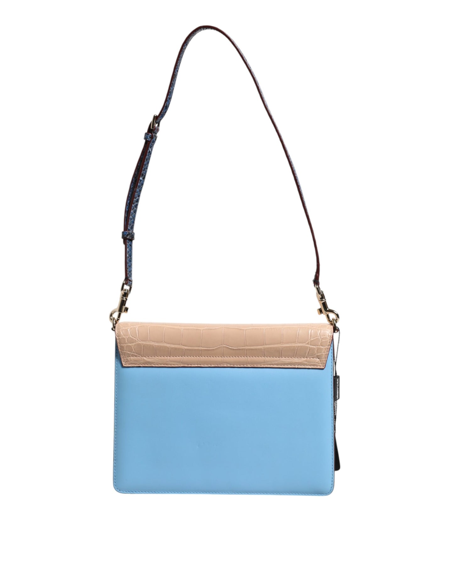 Dolce &amp; Gabbana – LUCIA – Umhängetasche aus exotischem Leder in Blau und Beige