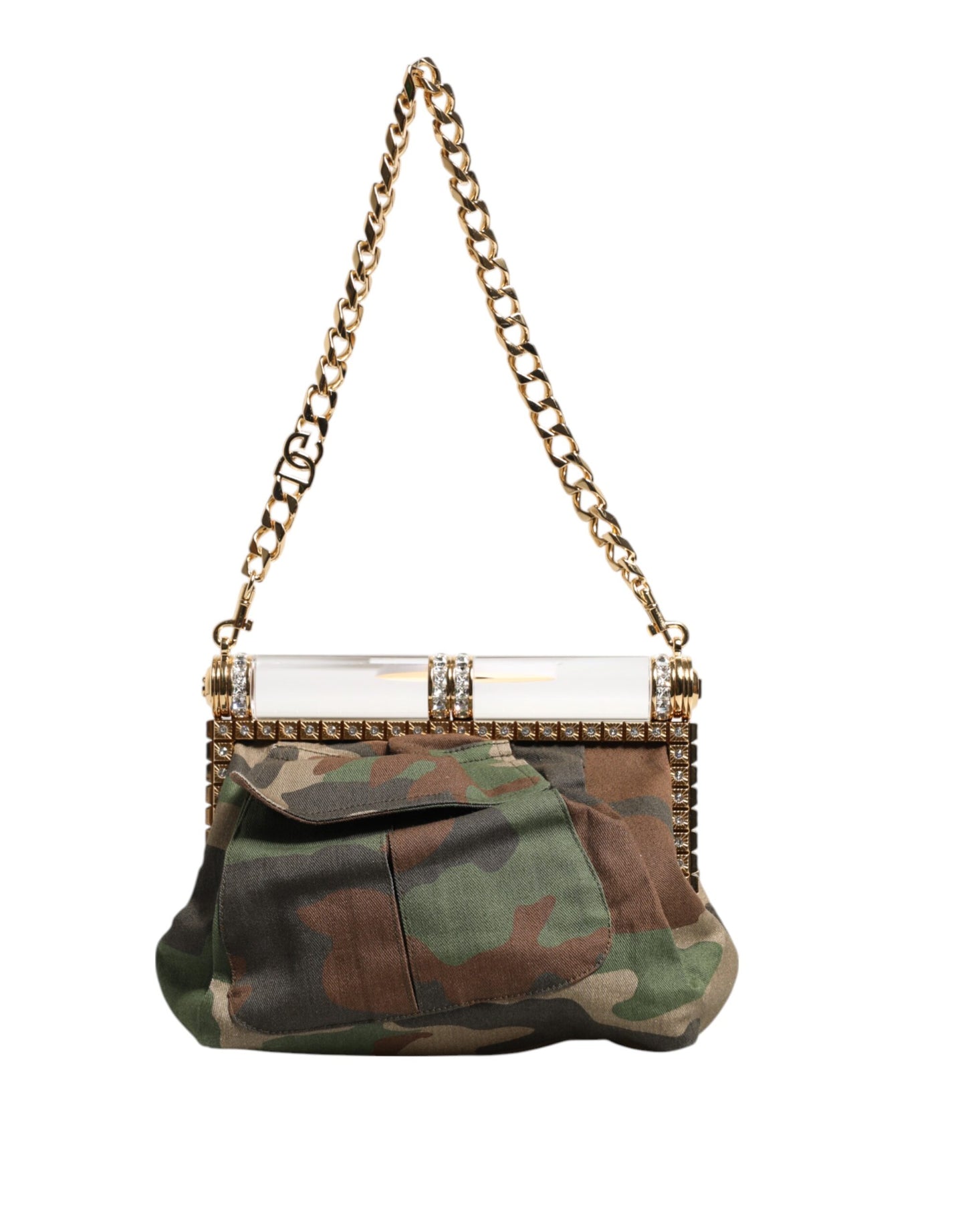 Dolce &amp; Gabbana – Mehrfarbige, mittelgroße Sicily-Tasche mit Camouflage-Muster und Schultergurt