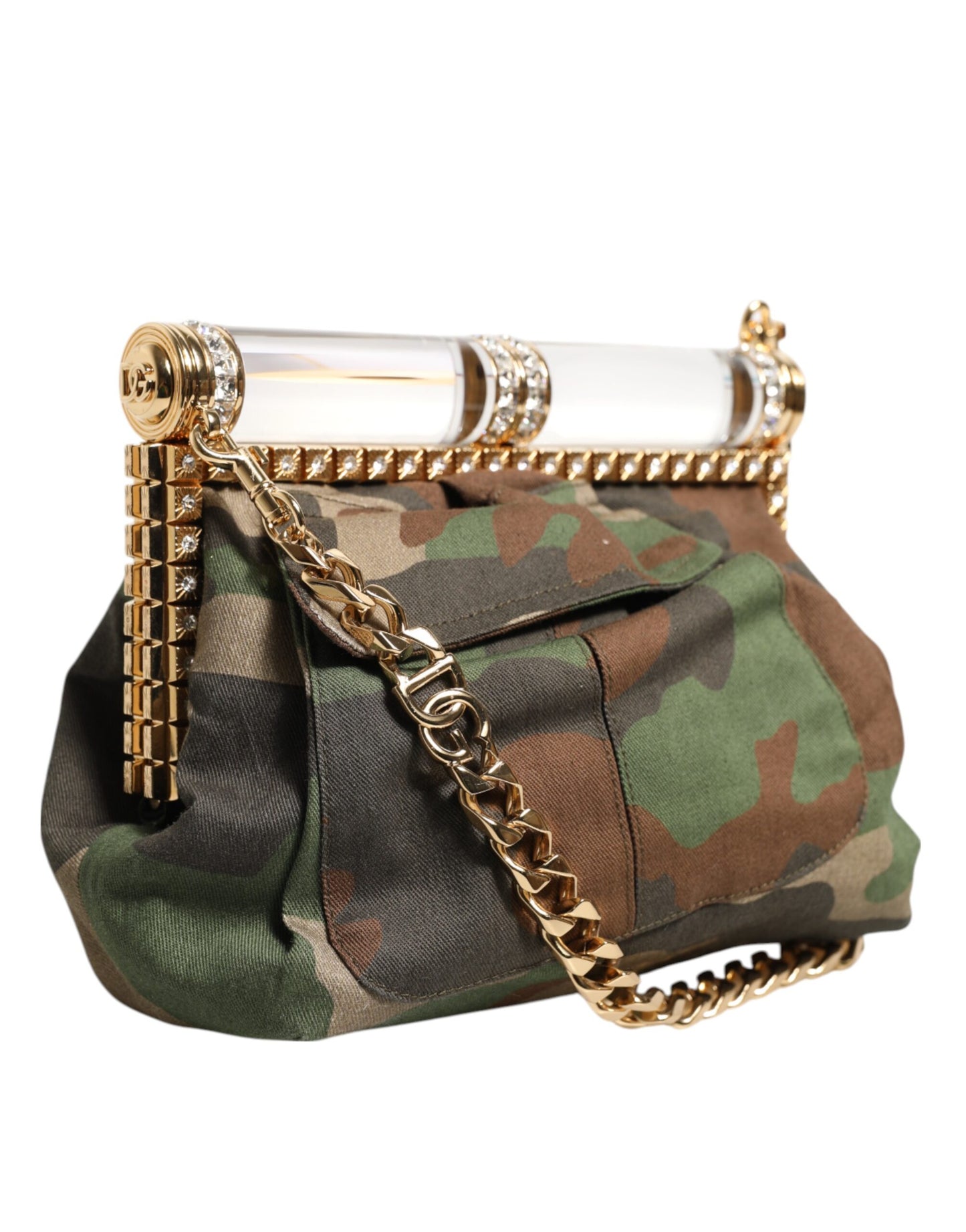 Dolce &amp; Gabbana – Mehrfarbige, mittelgroße Sicily-Tasche mit Camouflage-Muster und Schultergurt
