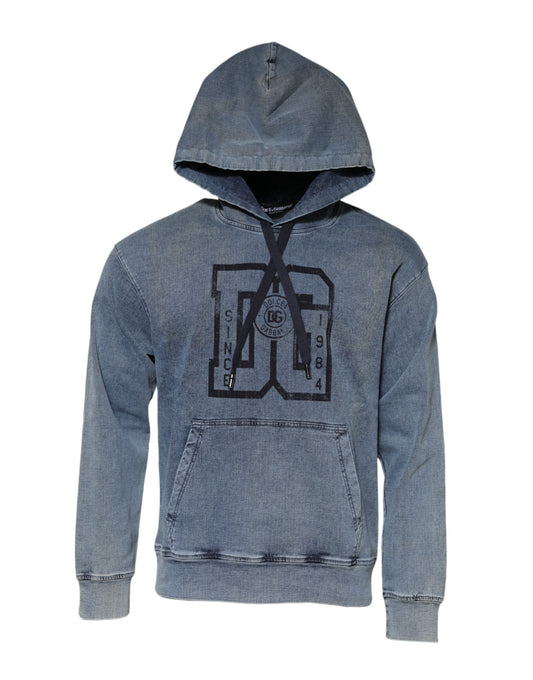 Dolce &amp; Gabbana Blaues Sweatshirt mit Kapuze aus Baumwollmischung