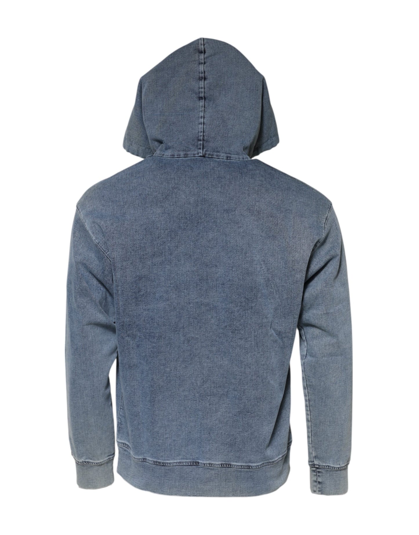Dolce &amp; Gabbana Blue Cotton Blend Hooded Sweatshirt Sweater