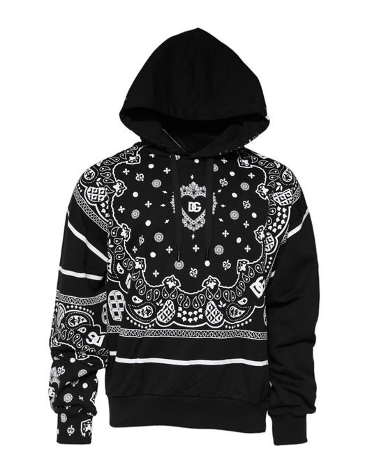 Dolce &amp; Gabbana Schwarzer Bandana-Kapuzenpullover für Herren