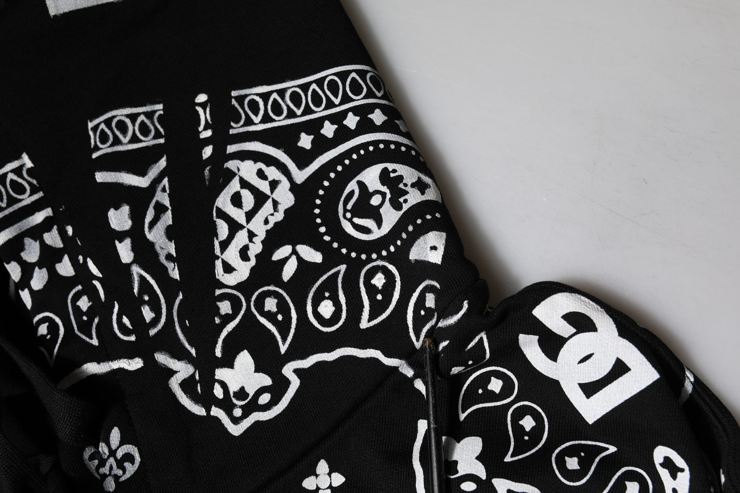 Dolce &amp; Gabbana Black Bandana Hooded Men Sweatshirt Sweater