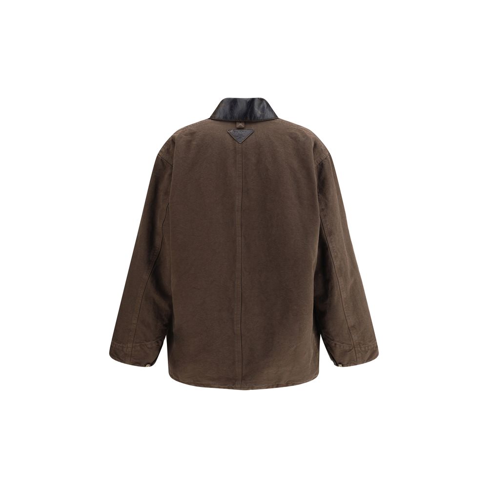 Prada Jacke aus Baumwolle und Lammfell