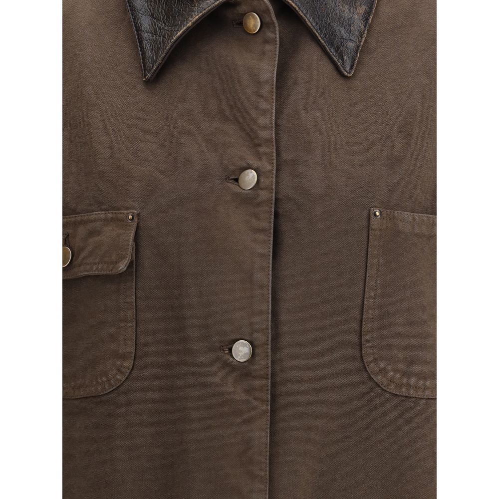 Prada Jacke aus Baumwolle und Lammfell