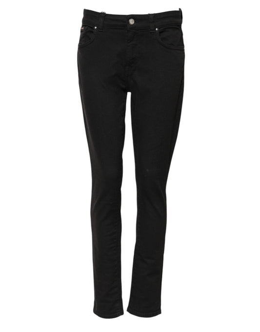 Dolce &amp; Gabbana – Schwarze Skinny-Jeans aus Baumwolle mit mittlerer Taille 