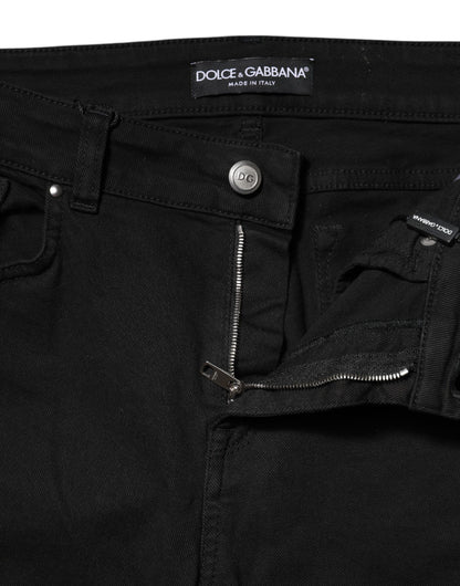 Dolce &amp; Gabbana – Schwarze Skinny-Jeans aus Baumwolle mit mittlerer Taille 