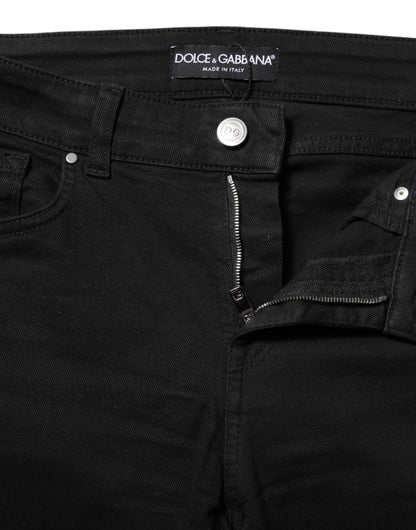 Dolce &amp; Gabbana – Schwarze Skinny-Jeans aus Baumwolle mit mittlerer Taille 