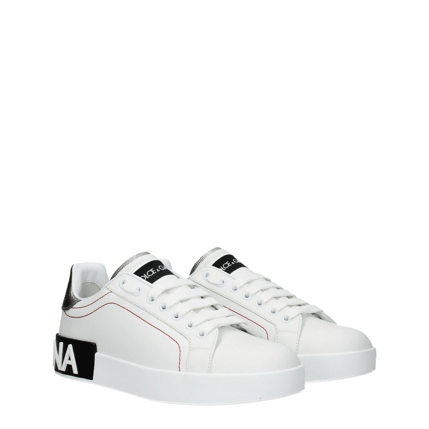 Dolce &amp; Gabbana Weiße niedrige Lederschuhe