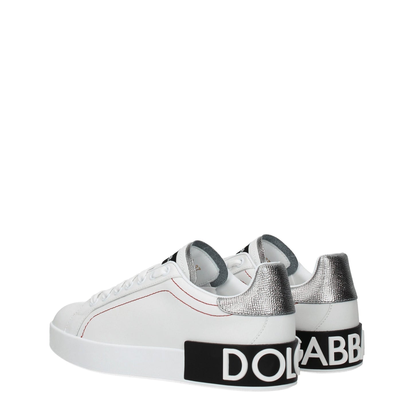 Dolce &amp; Gabbana Weiße niedrige Lederschuhe