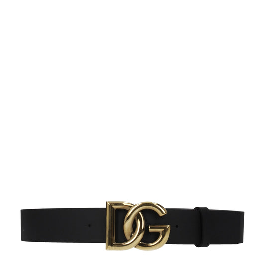 Dolce &amp; Gabbana – Schwarze Ledergürtel im regulären Stil