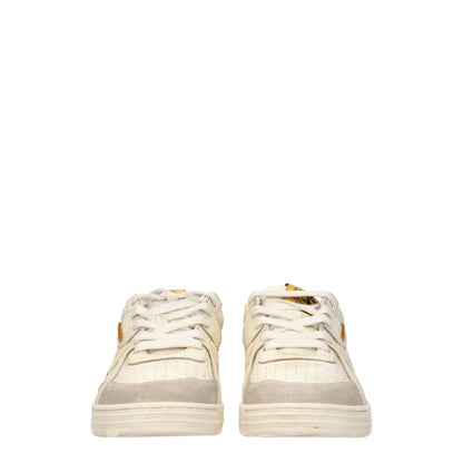 Palm Angels Beige Leather Chunky Sneakers