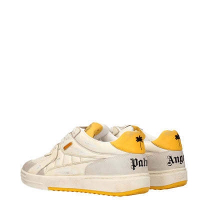 Palm Angels Beige Leather Chunky Sneakers