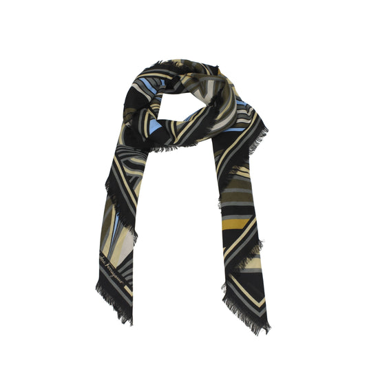 Salvatore Ferragamo Schwarze Wollfoulards