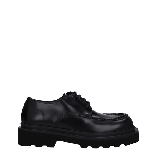 Dolce &amp; Gabbana – Oxfords und Derbys aus schwarzem Leder