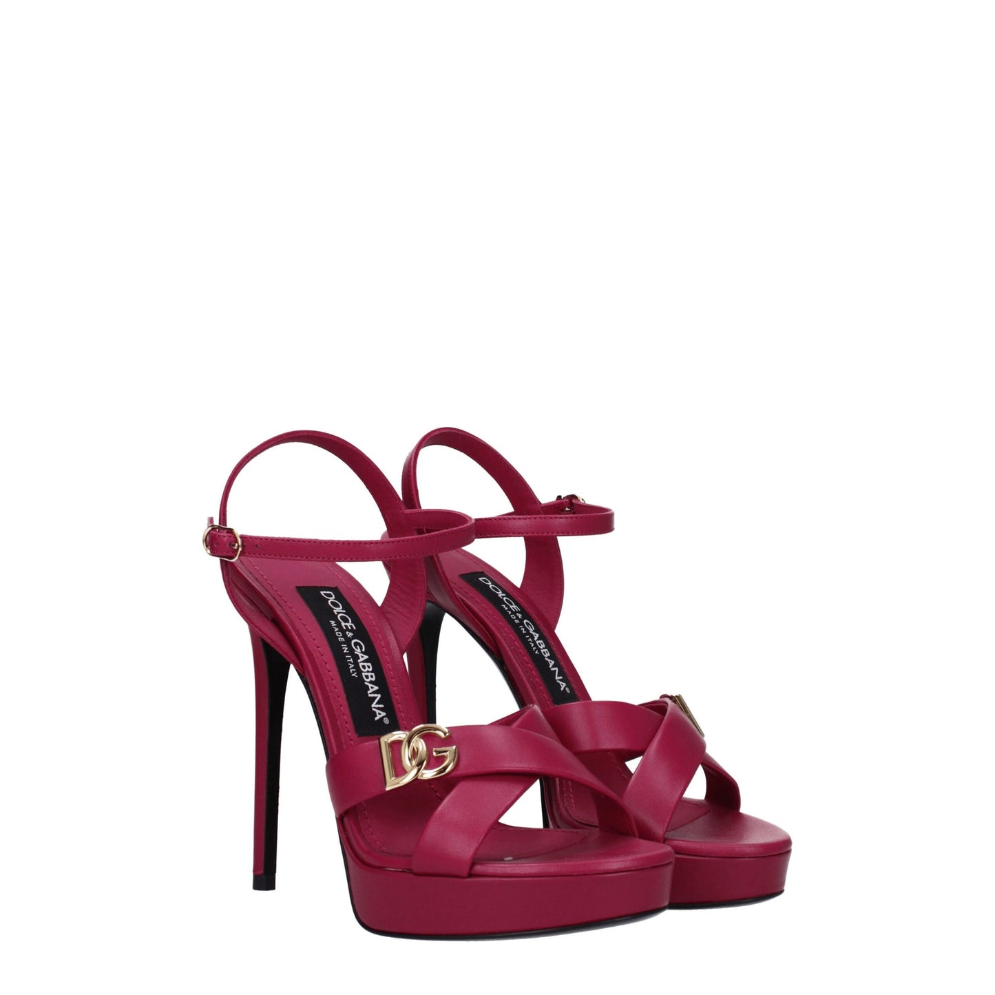Dolce &amp; Gabbana Rosa Lederplattformen