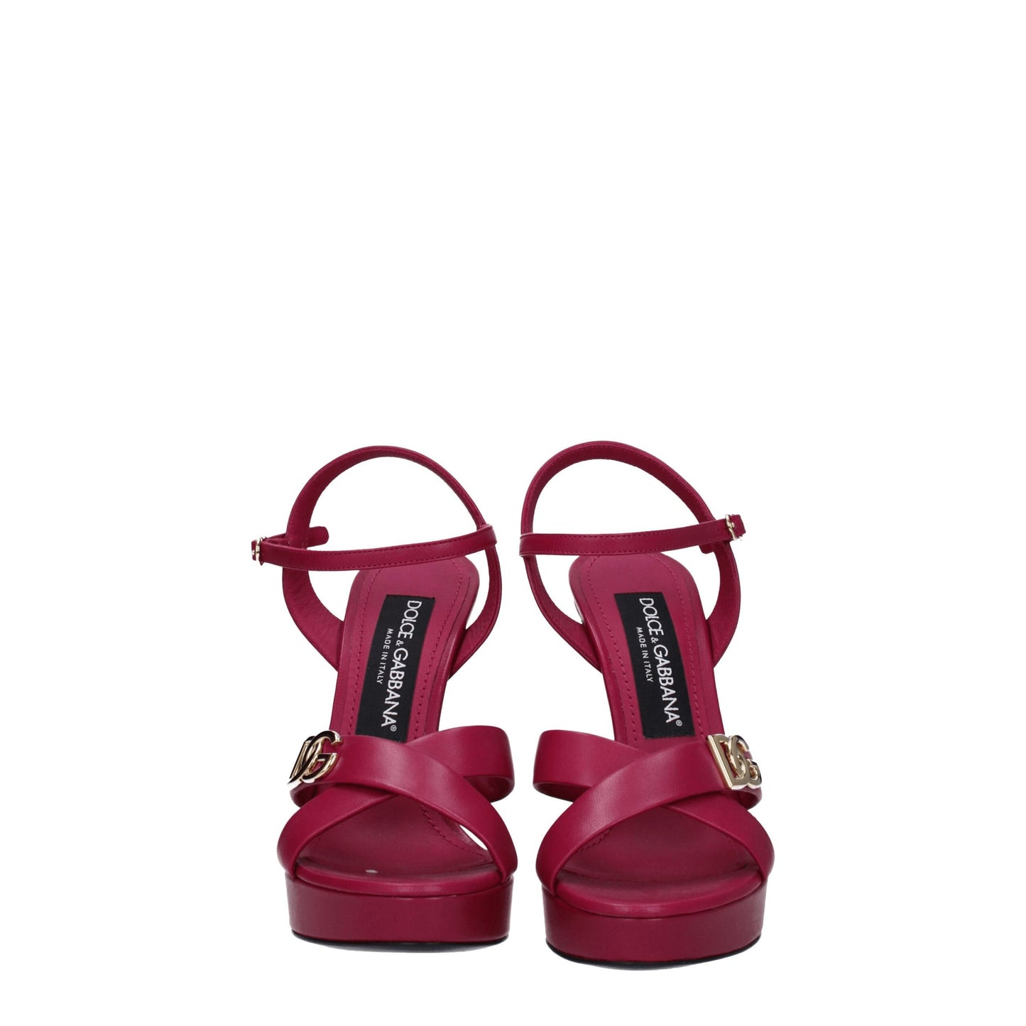 Dolce &amp; Gabbana Rosa Lederplattformen