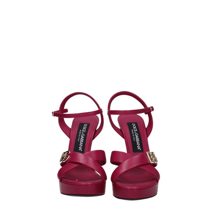 Dolce &amp; Gabbana Rosa Lederplattformen