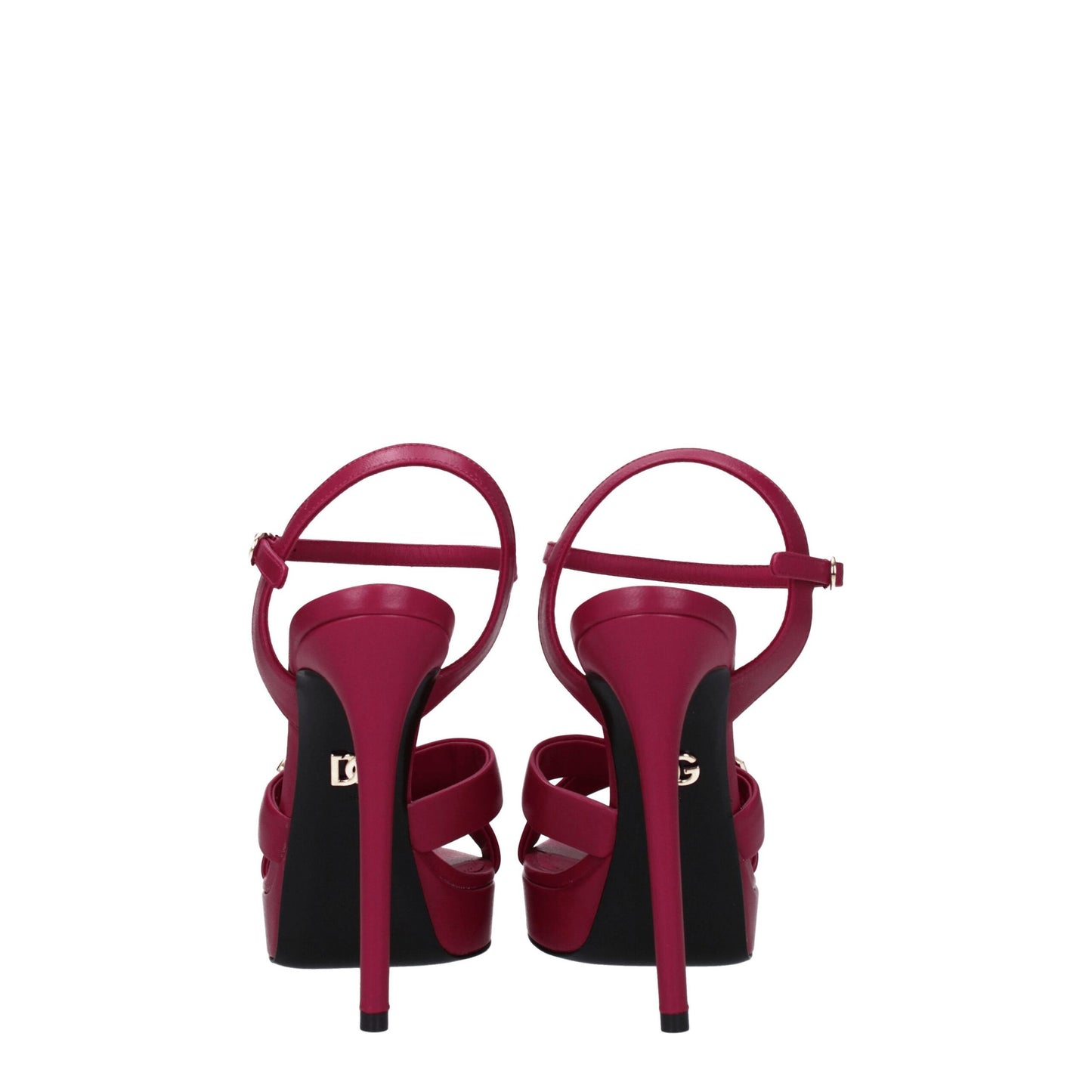 Dolce &amp; Gabbana Rosa Lederplattformen