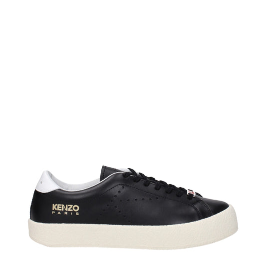 Kenzo Schwarze Leder-Low-Tops