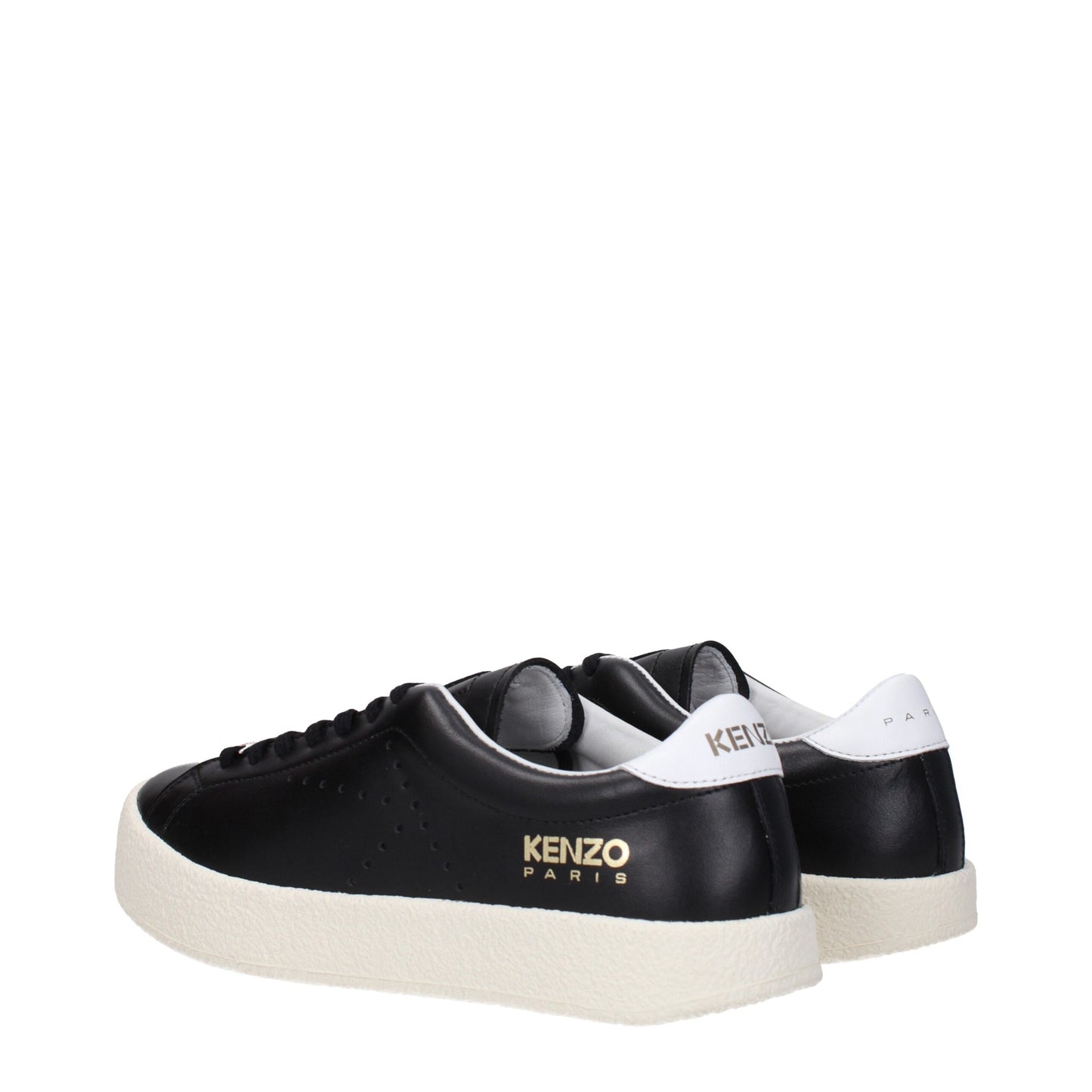 Kenzo Schwarze Leder-Low-Tops