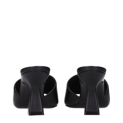 Versace Sandalen aus schwarzem Leder mit Stilettoabsatz