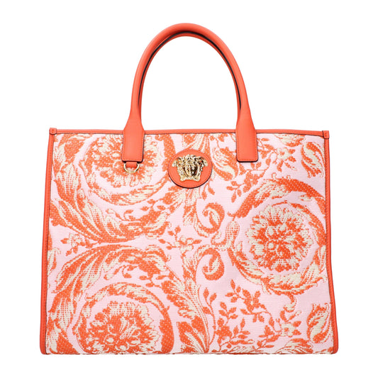 Versace Orange Stoff Schultertaschen