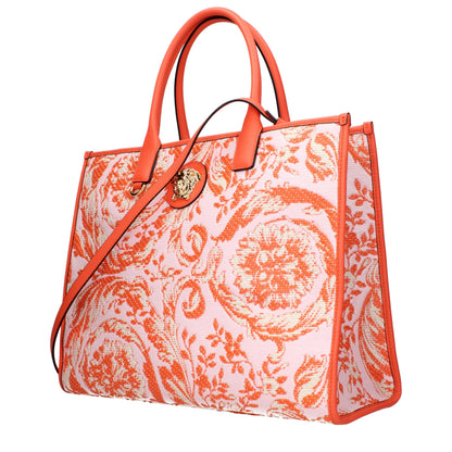 Versace Orange Stoff Schultertaschen