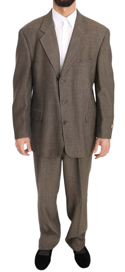 Dolce &amp; Gabbana Brown Single Breasted Wool Suit