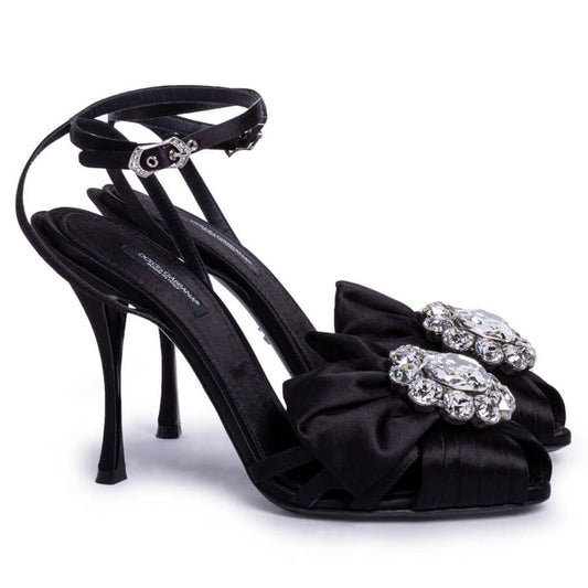 Dolce &amp; Gabbana – Schwarze Sandale aus Ziegenleder