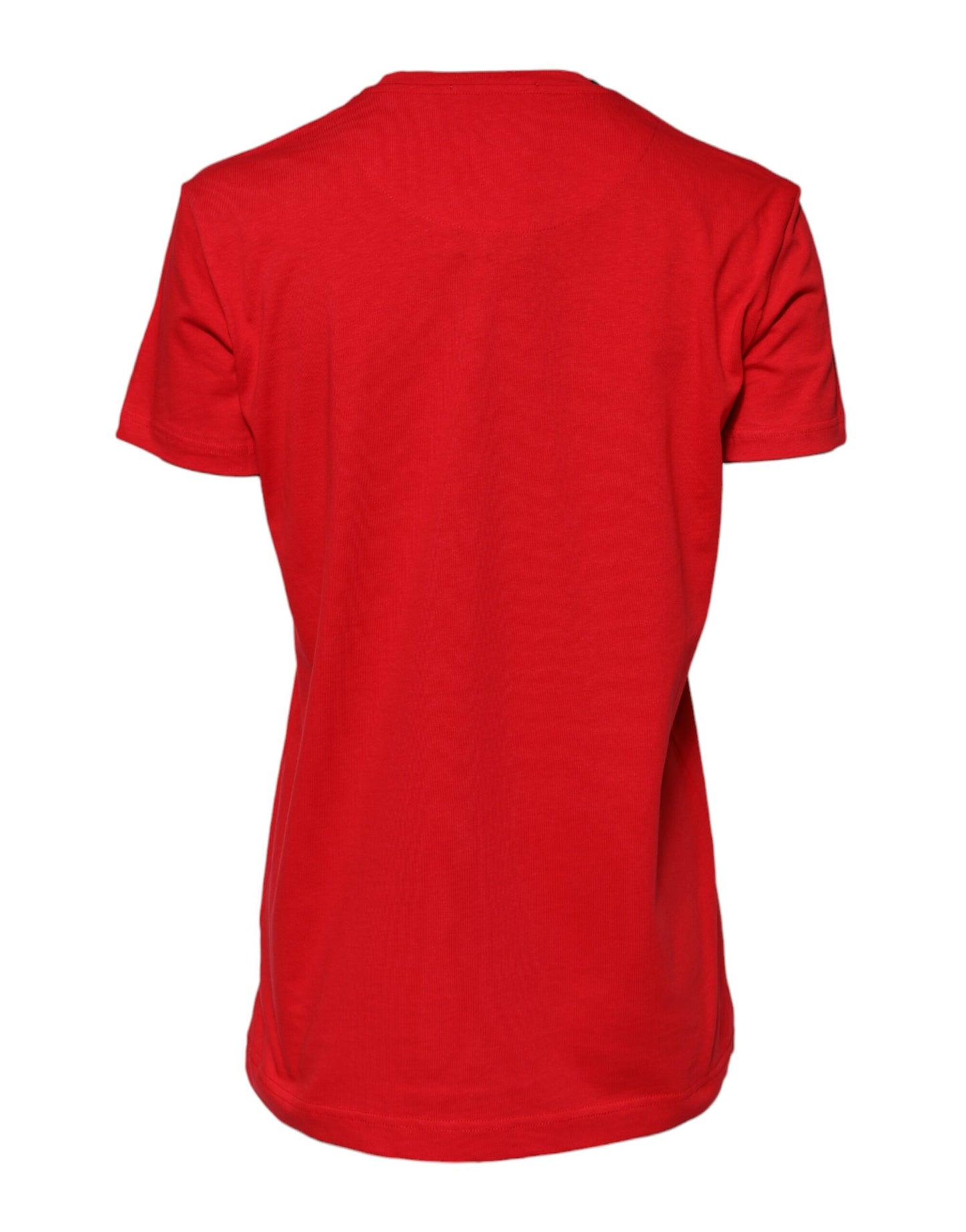 Dolce &amp; Gabbana – Rotes T-Shirt aus Baumwolle mit Rundhalsausschnitt und kurzen Ärmeln