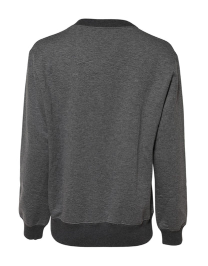 Dolce &amp; Gabbana Grauer Pullover mit DG-Logo-Stickerei
