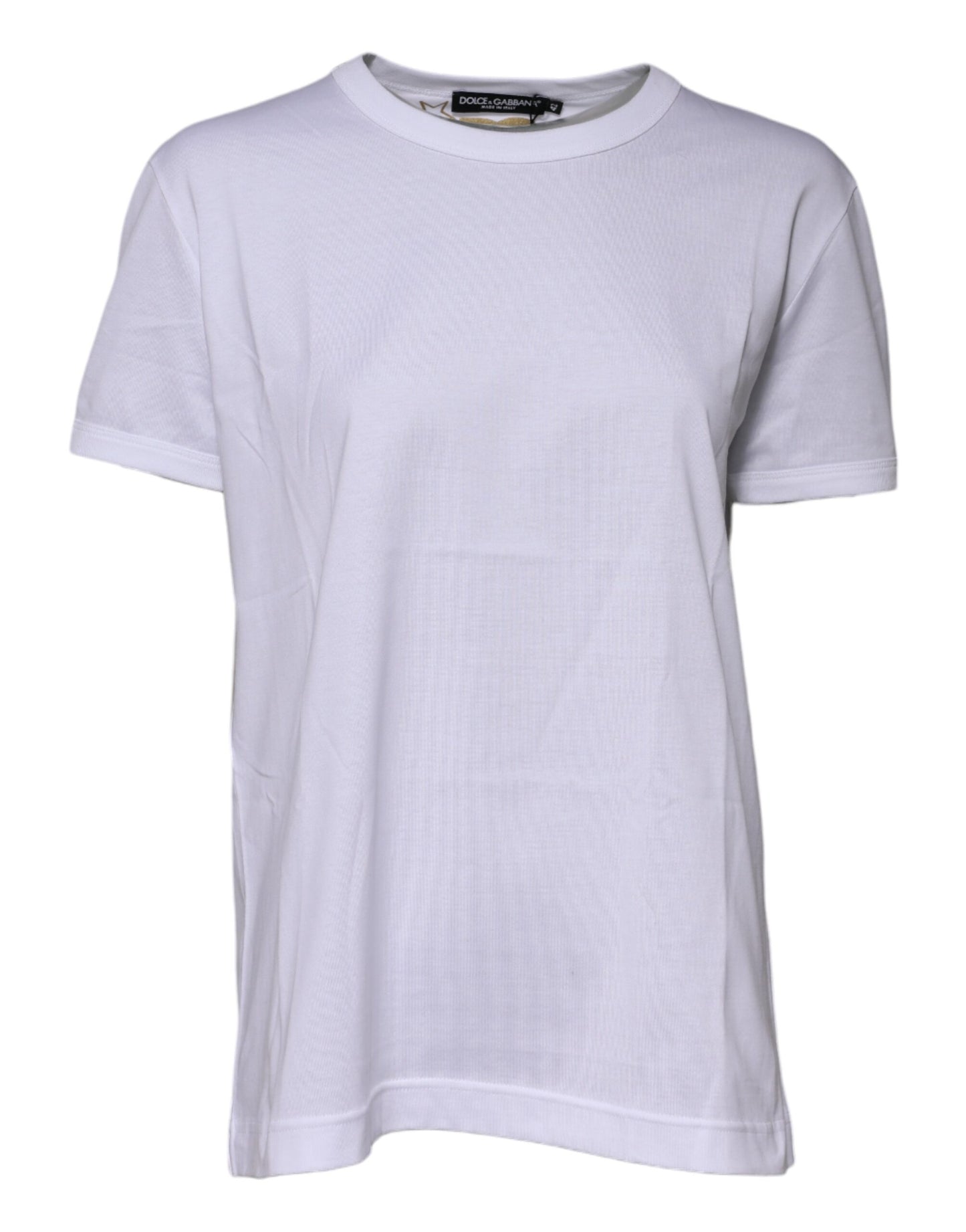 Dolce &amp; Gabbana Weißes Goodluck 2022 T-Shirt mit Rundhalsausschnitt aus Baumwolle