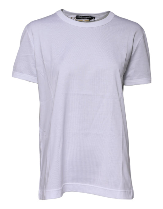 Dolce &amp; Gabbana Weißes Goodluck 2022 T-Shirt mit Rundhalsausschnitt aus Baumwolle