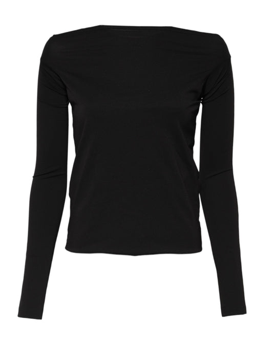 Dolce &amp; Gabbana – Schwarzer Pullover aus Wolle mit Rundhalsausschnitt