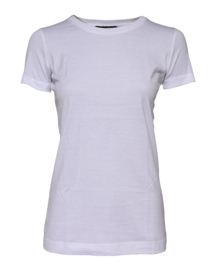 Dolce &amp; Gabbana – Weißes T-Shirt aus Baumwolle mit Rundhalsausschnitt und kurzen Ärmeln
