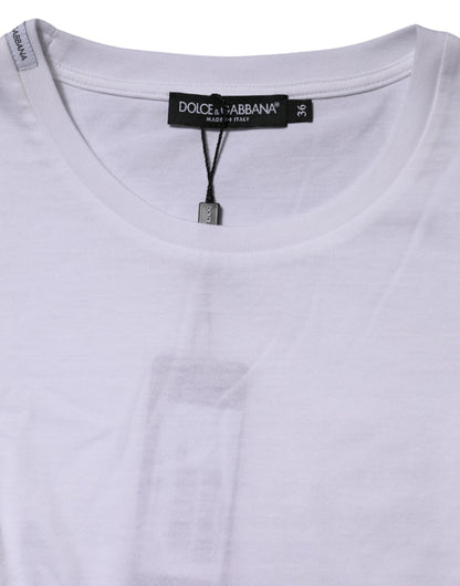 Dolce &amp; Gabbana – Weißes T-Shirt aus Baumwolle mit Rundhalsausschnitt und kurzen Ärmeln